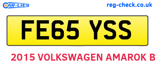 FE65YSS are the vehicle registration plates.
