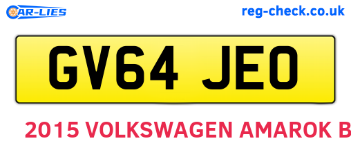 GV64JEO are the vehicle registration plates.