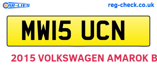 MW15UCN are the vehicle registration plates.