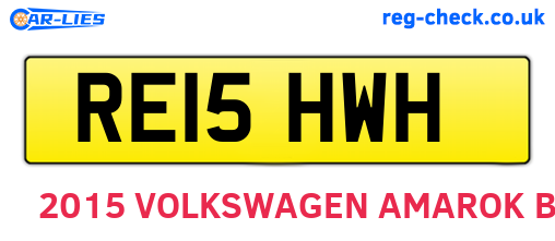 RE15HWH are the vehicle registration plates.