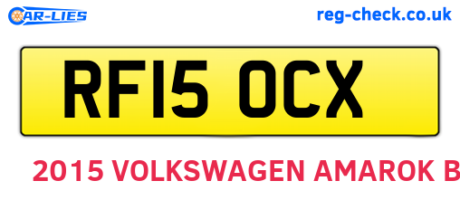 RF15OCX are the vehicle registration plates.