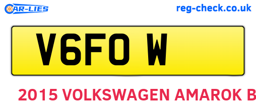 V6FOW are the vehicle registration plates.