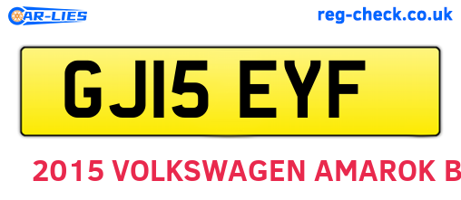 GJ15EYF are the vehicle registration plates.