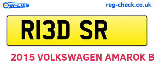 R13DSR are the vehicle registration plates.