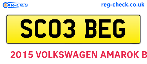 SC03BEG are the vehicle registration plates.