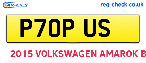 P70PUS are the vehicle registration plates.