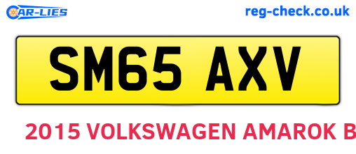 SM65AXV are the vehicle registration plates.