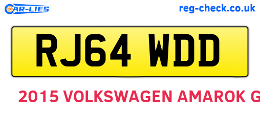 RJ64WDD are the vehicle registration plates.