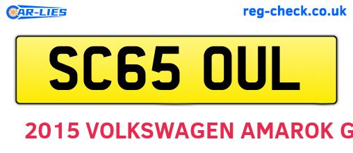 SC65OUL are the vehicle registration plates.