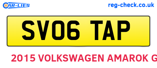 SV06TAP are the vehicle registration plates.