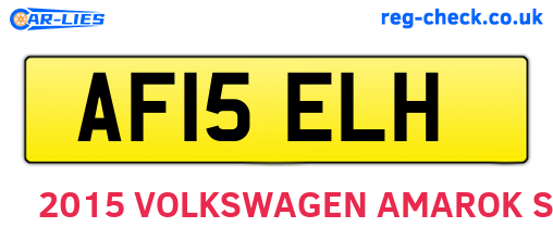 AF15ELH are the vehicle registration plates.