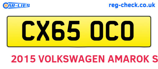 CX65OCO are the vehicle registration plates.