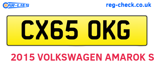CX65OKG are the vehicle registration plates.