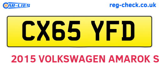 CX65YFD are the vehicle registration plates.