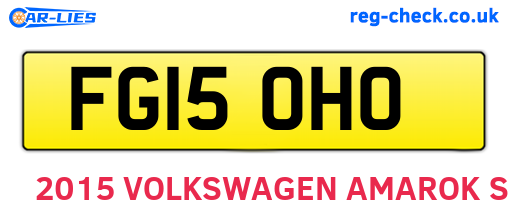 FG15OHO are the vehicle registration plates.