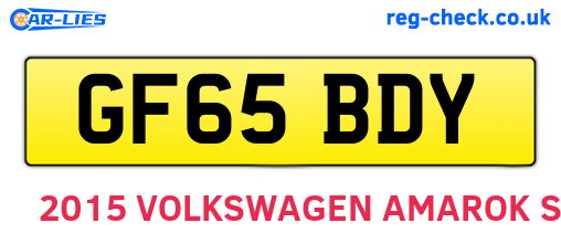 GF65BDY are the vehicle registration plates.