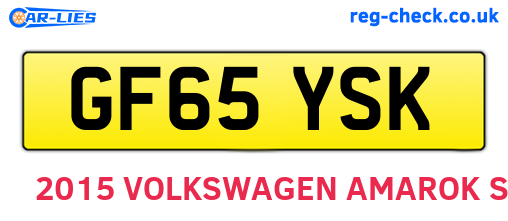 GF65YSK are the vehicle registration plates.