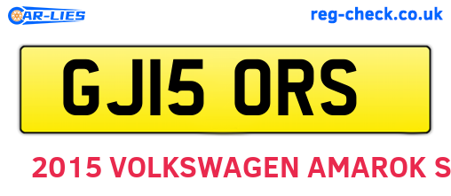 GJ15ORS are the vehicle registration plates.