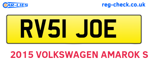 RV51JOE are the vehicle registration plates.