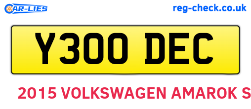 Y300DEC are the vehicle registration plates.