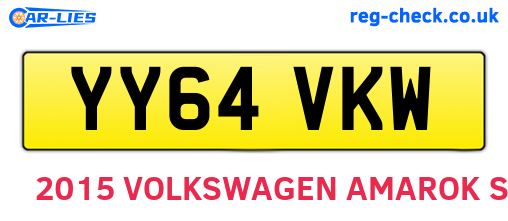 YY64VKW are the vehicle registration plates.