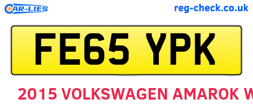 FE65YPK are the vehicle registration plates.