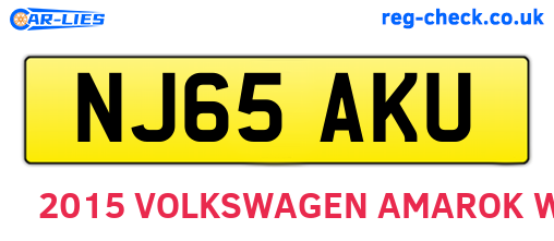 NJ65AKU are the vehicle registration plates.