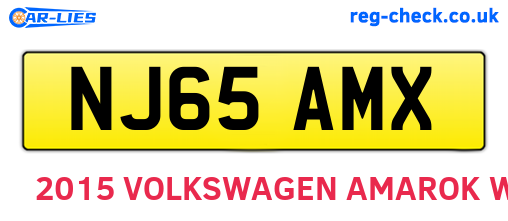 NJ65AMX are the vehicle registration plates.