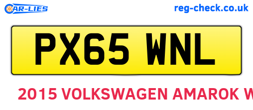 PX65WNL are the vehicle registration plates.