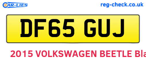 DF65GUJ are the vehicle registration plates.