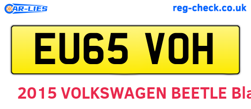 EU65VOH are the vehicle registration plates.