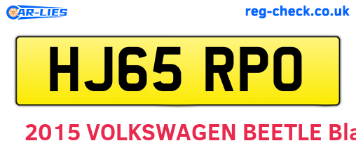HJ65RPO are the vehicle registration plates.