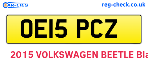 OE15PCZ are the vehicle registration plates.