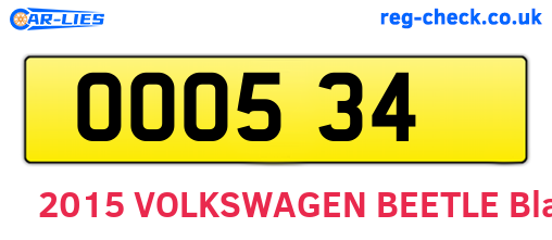 OOO534 are the vehicle registration plates.