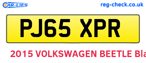 PJ65XPR are the vehicle registration plates.