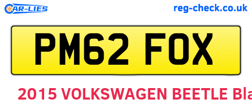 PM62FOX are the vehicle registration plates.