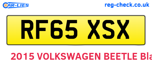 RF65XSX are the vehicle registration plates.