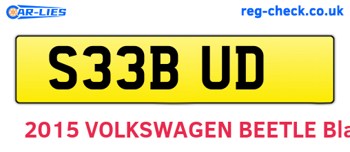 S33BUD are the vehicle registration plates.