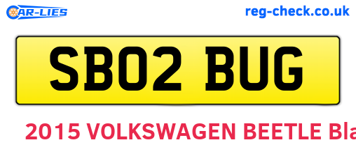 SB02BUG are the vehicle registration plates.