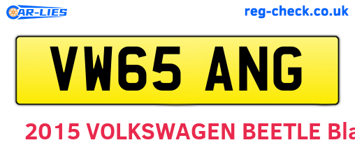 VW65ANG are the vehicle registration plates.