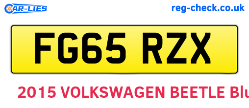 FG65RZX are the vehicle registration plates.