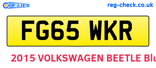 FG65WKR are the vehicle registration plates.