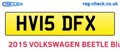 HV15DFX are the vehicle registration plates.
