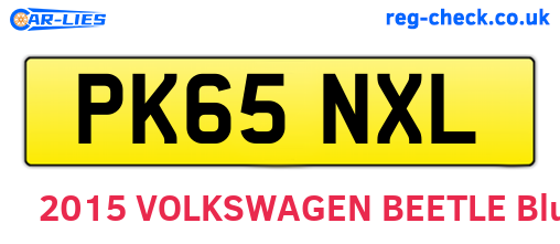 PK65NXL are the vehicle registration plates.