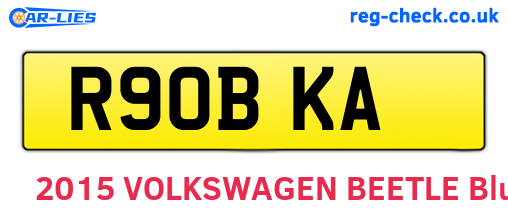 R90BKA are the vehicle registration plates.