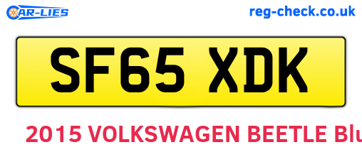 SF65XDK are the vehicle registration plates.