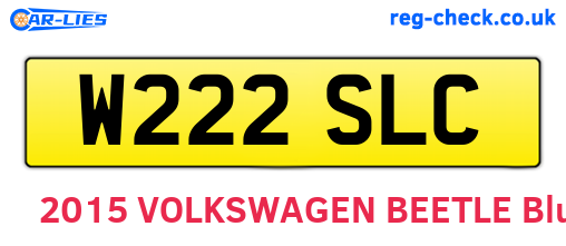 W222SLC are the vehicle registration plates.