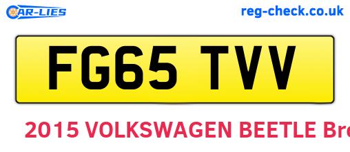 FG65TVV are the vehicle registration plates.