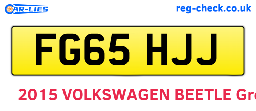 FG65HJJ are the vehicle registration plates.