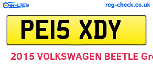 PE15XDY are the vehicle registration plates.